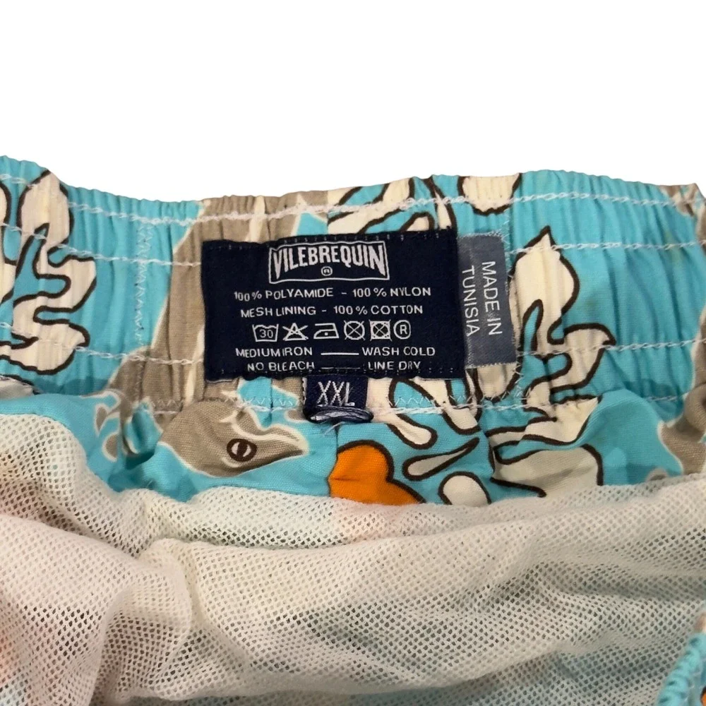 Vilebrequin Men's XXL Floral Poppies & Geckos Mesh Lined 4.5